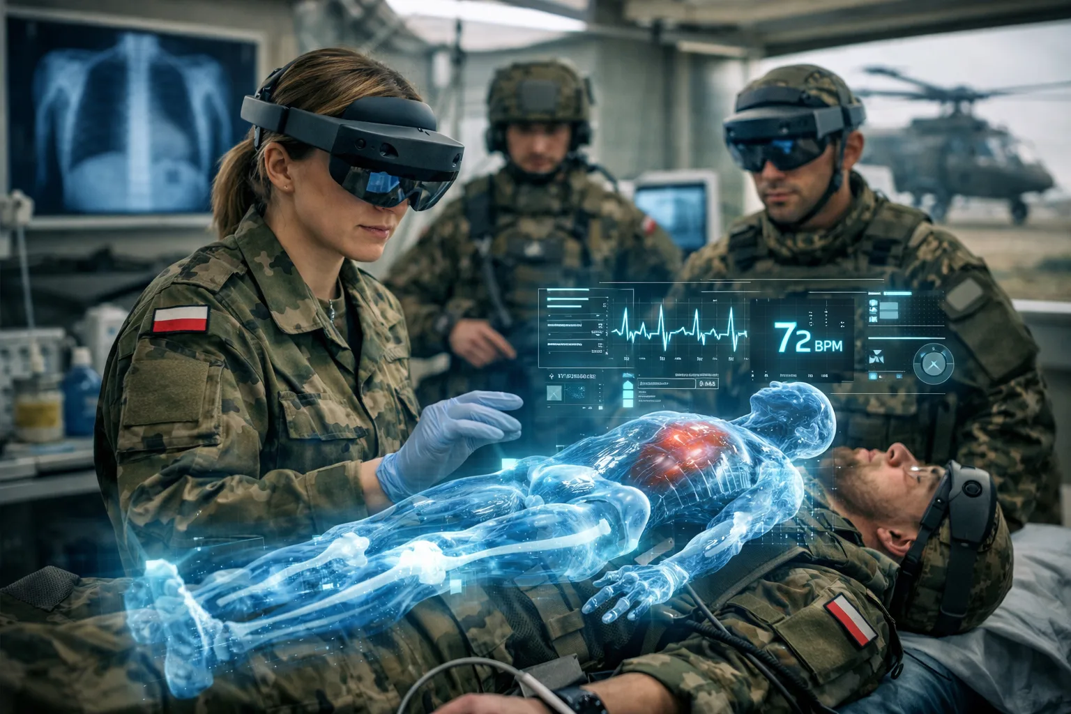 A patient hologram in a military setting
